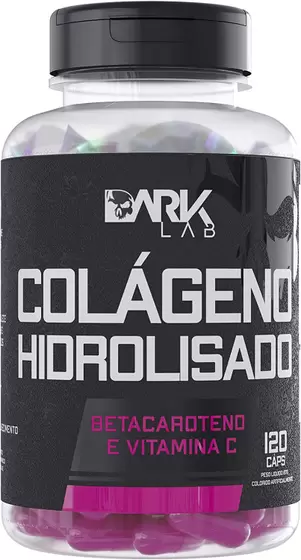 pote de suplementos alimentares: colágeno hidrolisado dark lab betacaroteno e vitamina c